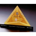 Custom Lucite 3 Sided Pyramid Award on Black Base
